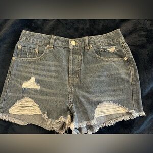 Forever 21 Blue and White Striped Jean Shorts